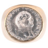 Gold Ring Featuring A Roman Silver Denarius Of Emperor Vespasian 69 CE - 79 CE