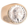 Gold Ring Featuring A Roman Silver Denarius Of Emperor Vespasian 69 CE - 79 CE