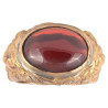 Classical Revival Cabochon Garnet And 18k Gold Ring