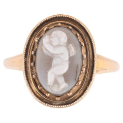 Italian Grey Agate Ring...