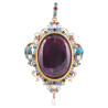 Neo-Renaissance Pendant with Amethyst and Enamels Attributed to Carlo Giuliano