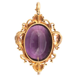 Neo-Renaissance Pendant with Amethyst and Enamels Attributed to Carlo Giuliano