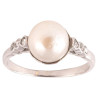 Platinum Natural Pearl And Rose Cut Diamond Ring Circa 1910