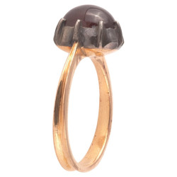 Oval Cabochon Garnet Georgian Revival Ring