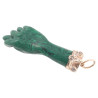 Figa Malachite Rose Diamond And Gold Good Luck Charm Pendant