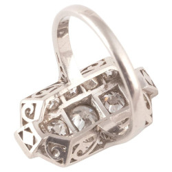 Early 20th Century Platinum Geometrical Shaped Art Déco Ring