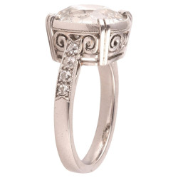 Art Deco Single Stone 6.32ct Cushion Cut Diamond Ring , circa 1930's