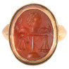 Roman Carnelian Intaglio Depicting Arione Gold Ring circa 2nd Century A.D