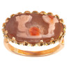 Roman Two Putti Pinkish Agate in Gold Ring 3rd-4th century AD