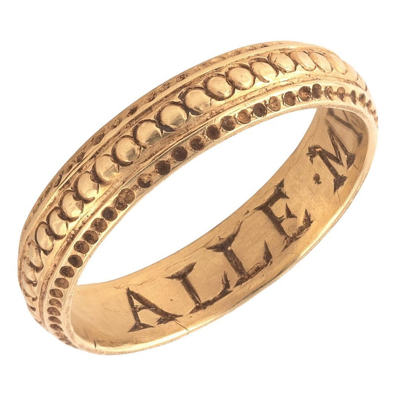 A 17th Century English Gold Posy Ring