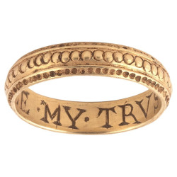 A 17th Century English Gold Posy Ring