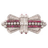 An Art Deco Platinum Diamond And Ruby Double Clip Brooch