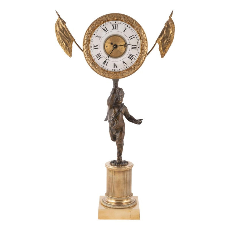 An Empire Gilt Bronze Mantel Clock First Quarter 19th Century