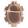 Antique Two-tone Agate Cameo in 18kt Gold Surrounded by Diamonds and Pearls