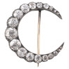 A Crescent Moon Brooch with 4.5ct Old Cut Diamonds, circa 1900's