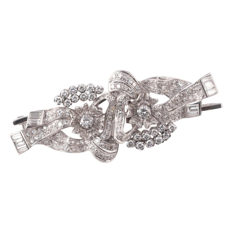 Diamond Double-Clip/Brooch, Circa 1950