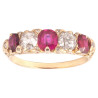 Antique Ruby And Diamond Graduating Five Stone Ring English c.1900