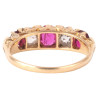 Antique Ruby And Diamond Graduating Five Stone Ring English c.1900