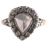 Late Rococo Rose Cut Diamond Heart Ring