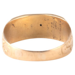 18th Century Italian 18K Yellow Gold Chased Band Men's Ring