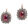 Antique Cabochon Garnet Gold Earrings