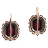 Antique Cabochon Garnet Gold Earrings