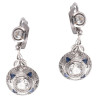 Pair of Sapphire and Diamond Pendent Earrings