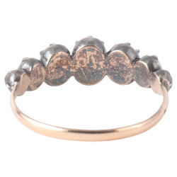 Georgian Half Hoop Ring Set With Seven Rose Cut Diamonds