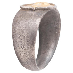Ancient Silver And High Karat Gold Phallic Ring Roman 2nd /3rd century AD