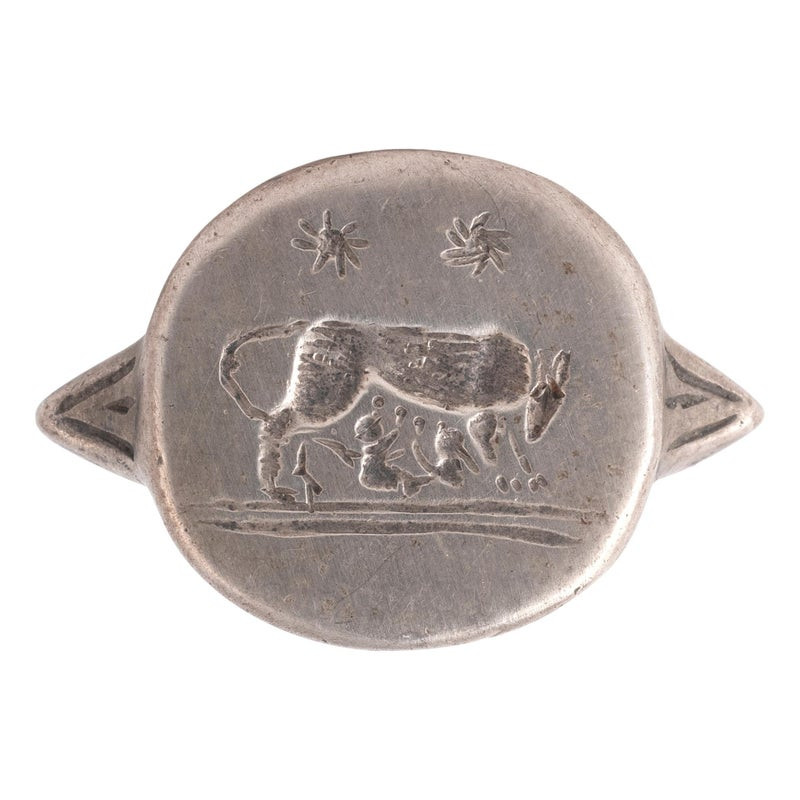 Roman Silver Signet Men's Ring With The She-Wolf Of Rome