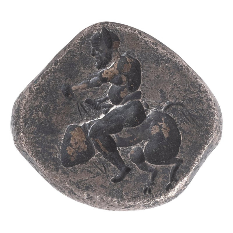 Roman Silver Signet Men's Ring With Erotic Scene