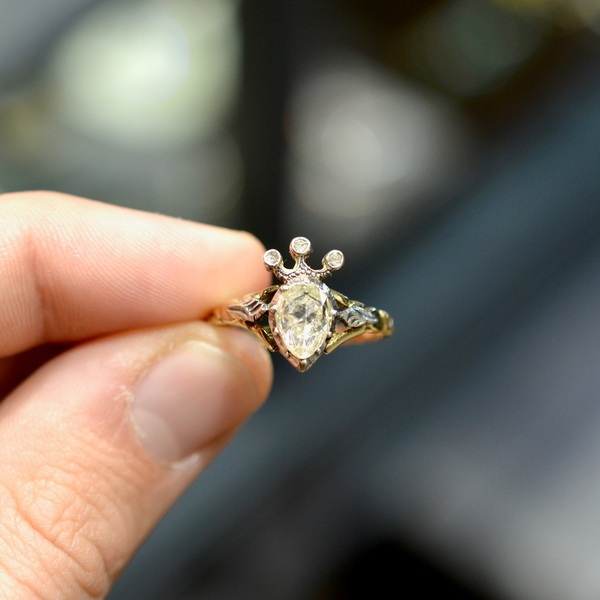 Late Rococo Heart Shaped Diamond Crown Ring 1760’s #bernardo